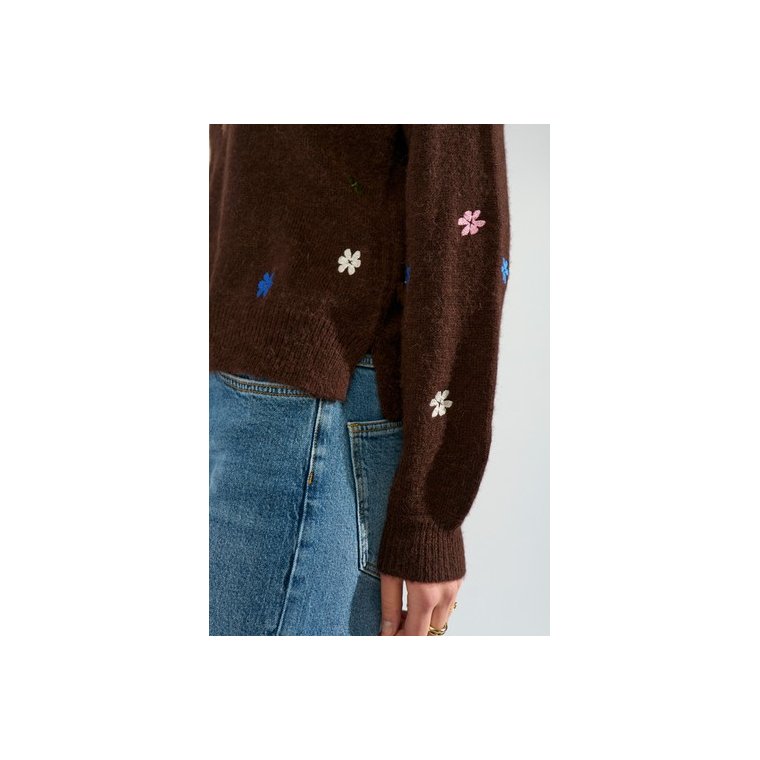 N�MPH - NUFLORIE PULLOVER - Black Coffee