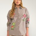 N�MPH - NUKACEY EMBROIDERY SHIRT - Deep Taupe