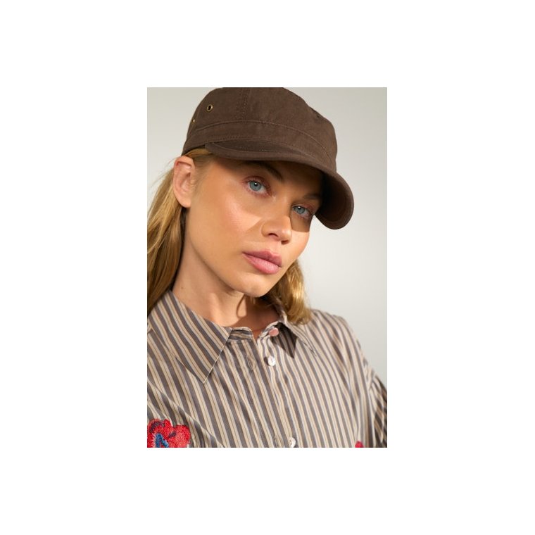 N�MPH - NUKACEY EMBROIDERY SHIRT - Deep Taupe