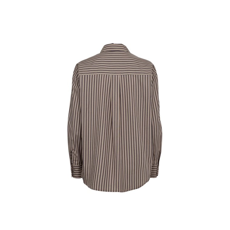 N�MPH - NUKACEY EMBROIDERY SHIRT - Deep Taupe