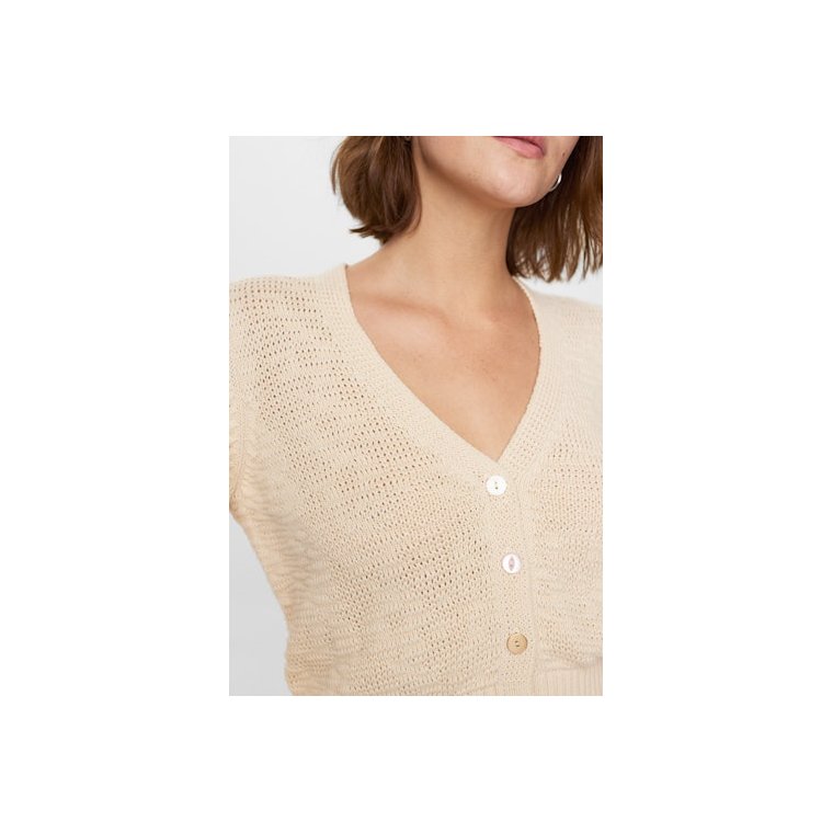 NMPH - NUMIRNA CROPPED CARDIGAN - Sandshell