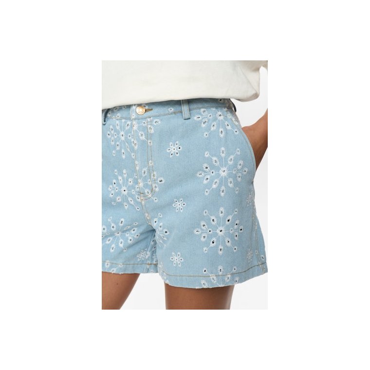 N�mph - NUDELILAH SHORTS - Light Blue Denim