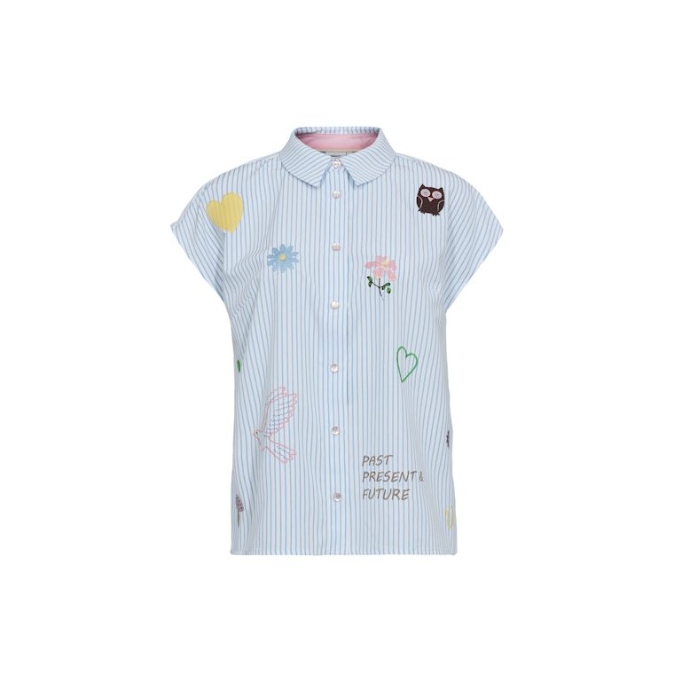 N�mph - NUASHLEY EMBROIDERY SHIRT - Airy Blue