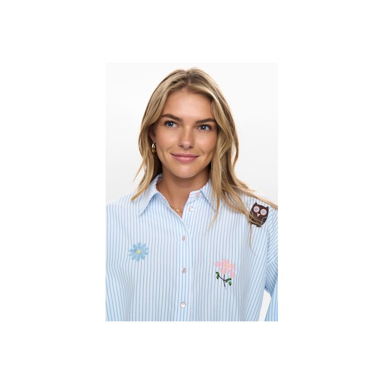 N�mph - NUASHLEY EMBROIDERY LS SHIRT - Airy Blue