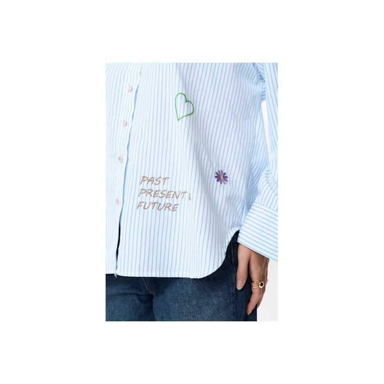 N�mph - NUASHLEY EMBROIDERY LS SHIRT - Airy Blue