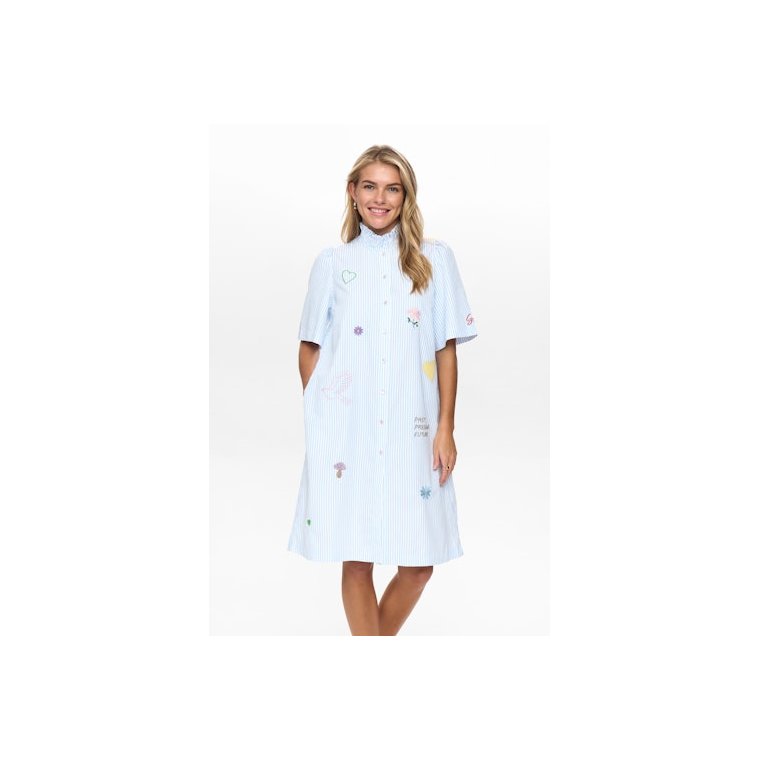 N�mph - NUASHLEY EMBROIDERY DRESS - Airy Blue