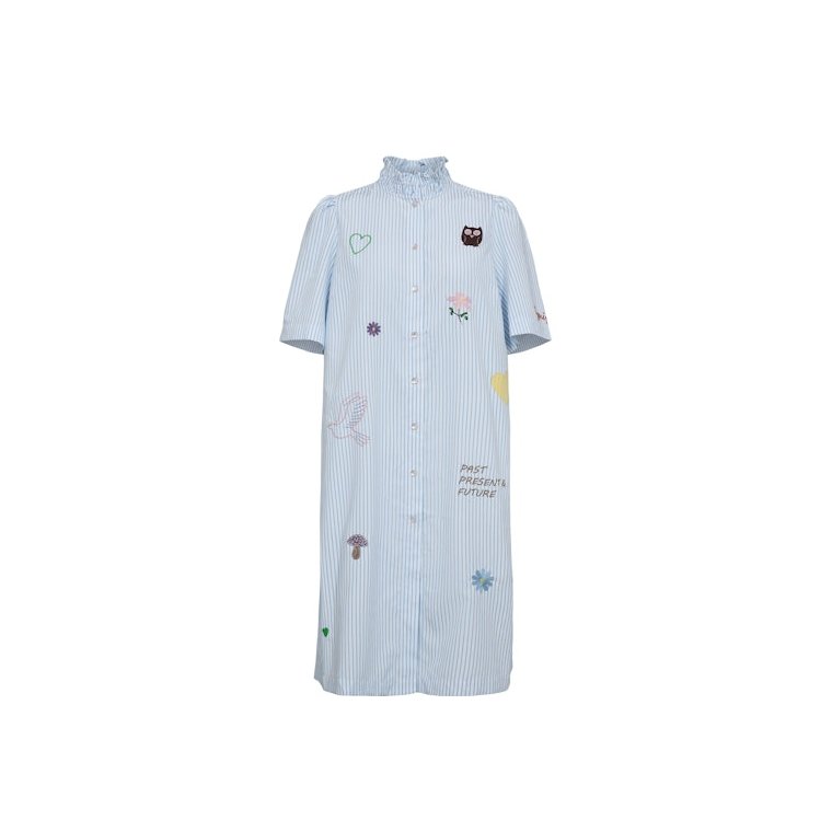 N�mph - NUASHLEY EMBROIDERY DRESS - Airy Blue