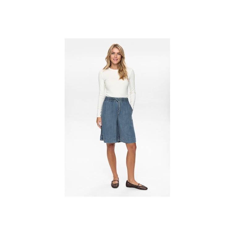 N�MPH - NUELIDA SHORTS - Snow Washed Denim