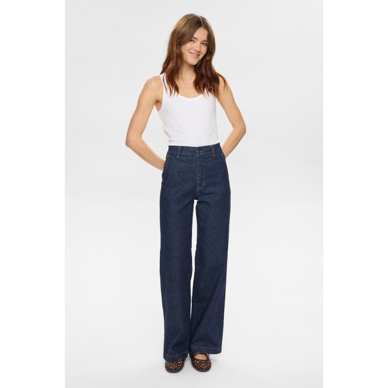N�MPH - NUAMBER HR WIDE JEANS R3012 - Dark Blue Denim