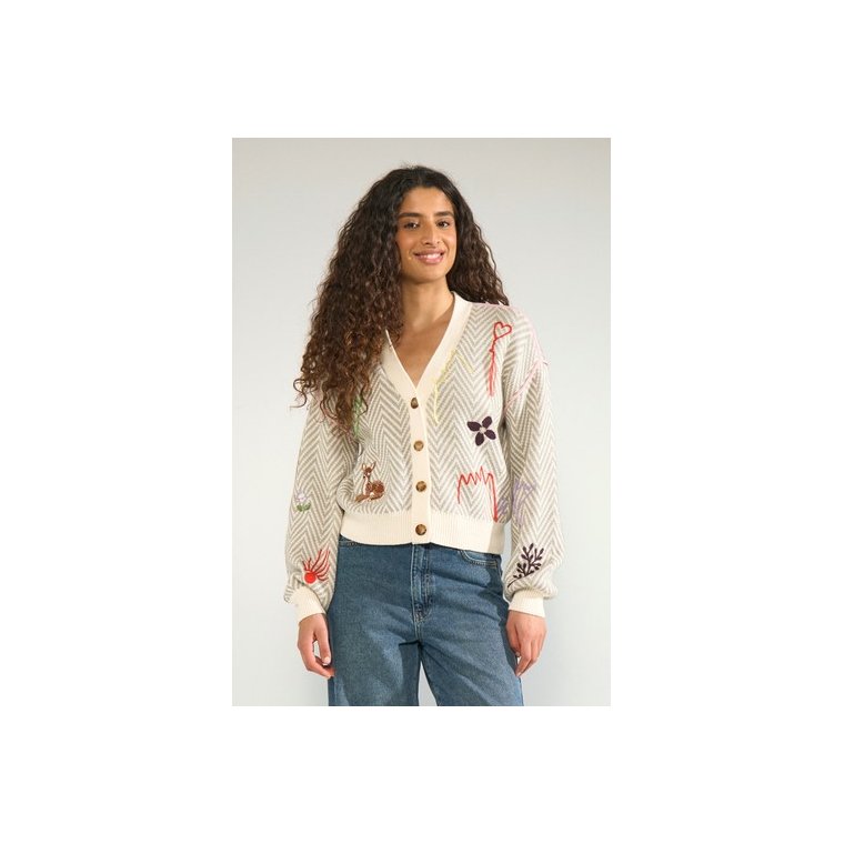 N�MPH - NURAVISSI CARDIGAN - Light grey mel