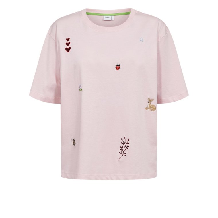 N�MPH - NUTENIA BOXY T-SHIRT- GOTS - Pink Lady