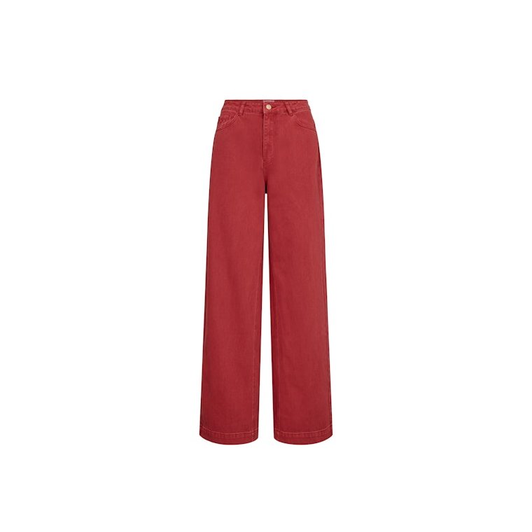N�MPH - NUHAMILTON HR WIDE JEANS - Washed Mulberry Red Denim