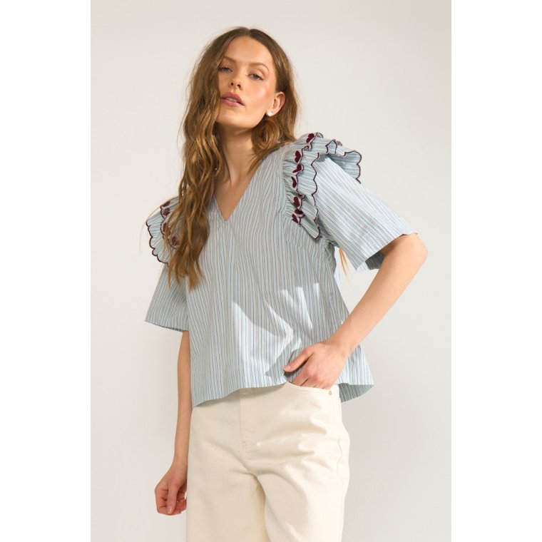 N�MPH - NUDITTY BLOUSE - Floaty Blue