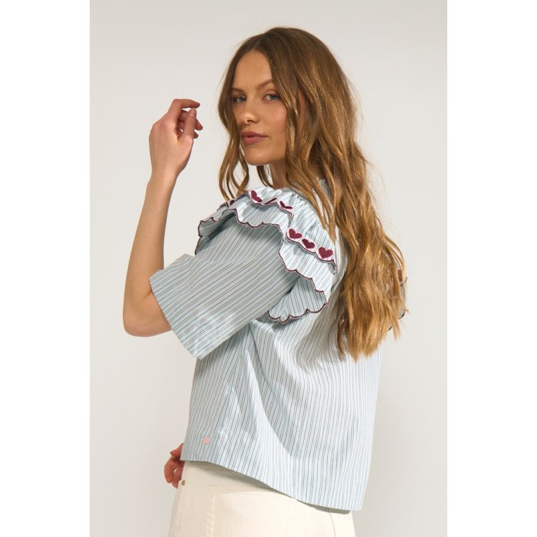 N�MPH - NUDITTY BLOUSE - Floaty Blue