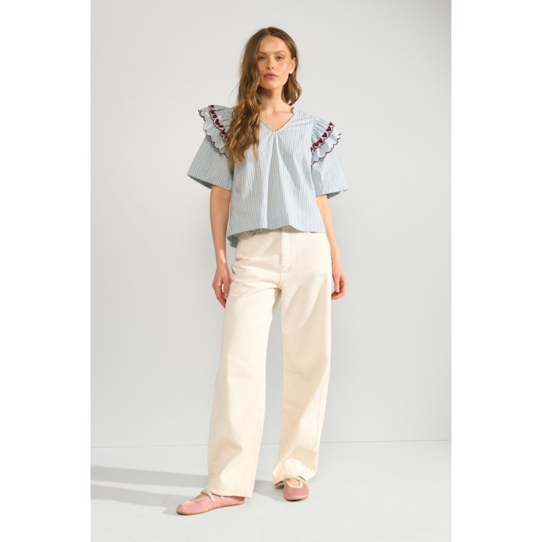 N�MPH - NUDITTY BLOUSE - Floaty Blue