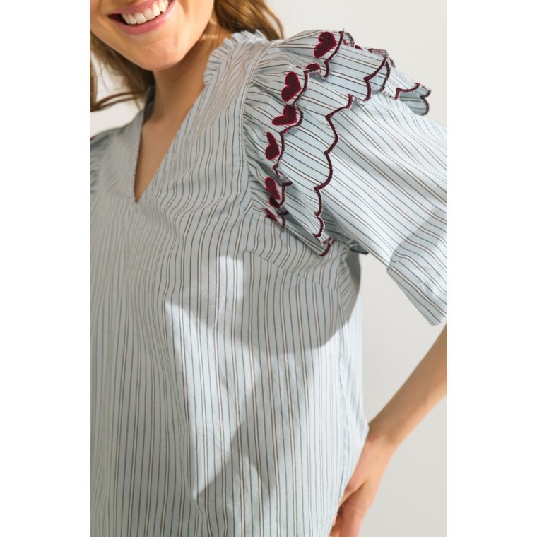 N�MPH - NUDITTY BLOUSE - Floaty Blue