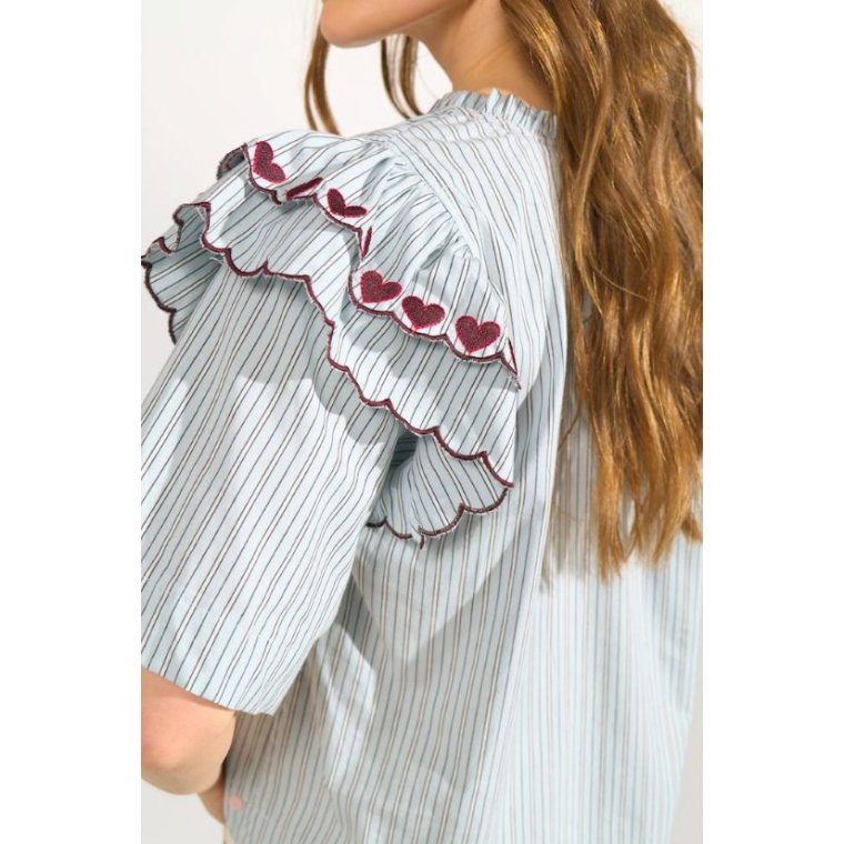 N�MPH - NUDITTY BLOUSE - Floaty Blue