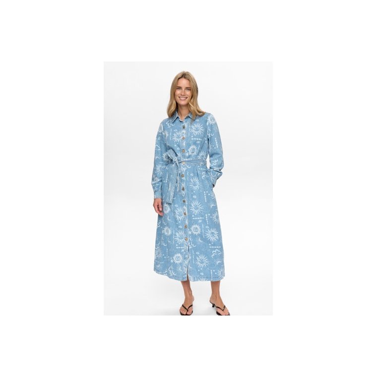 N�MPH - NUGISELLY DRESS - Light Blue Denim