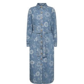 N�MPH - NUGISELLY DRESS - Light Blue Denim