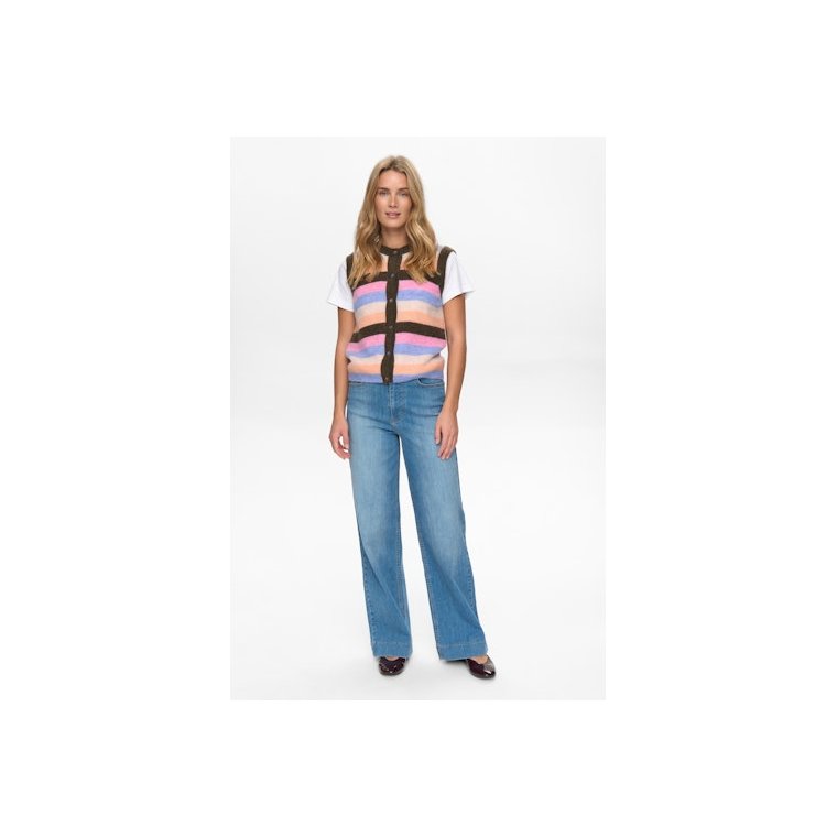 N�MPH - NURIETTE STRIPY VEST - Sea Turtle