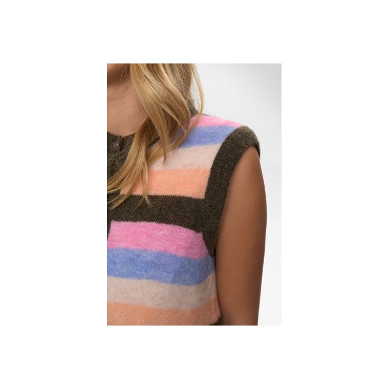 N�MPH - NURIETTE STRIPY VEST - Sea Turtle