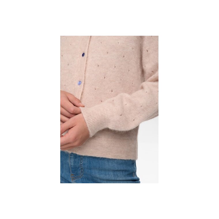 N�MPH - NURIETTO POINTELLE CARDIGAN - Mushroom