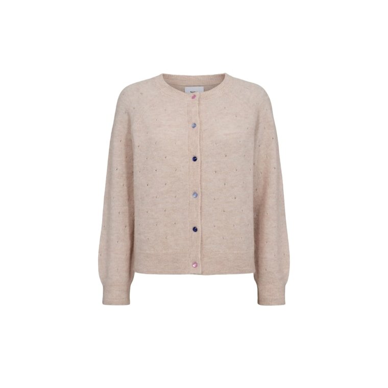 N�MPH - NURIETTO POINTELLE CARDIGAN - Mushroom