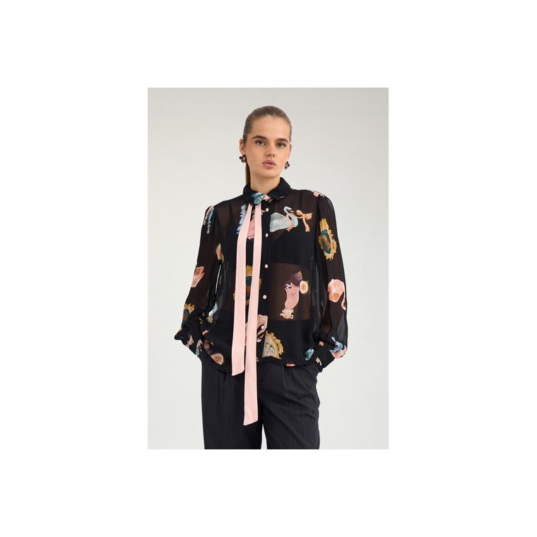 N�MPH - NUOPHELIA LS SHIRT - Caviar