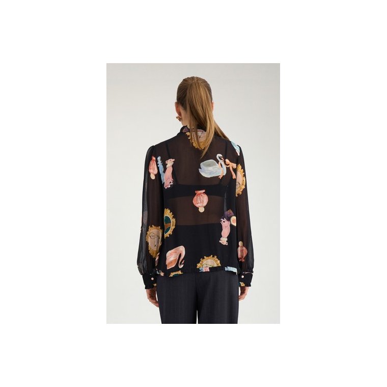 N�MPH - NUOPHELIA LS SHIRT - Caviar
