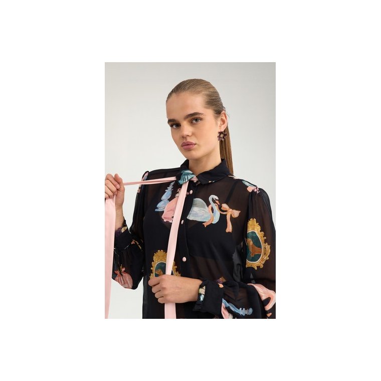 N�MPH - NUOPHELIA LS SHIRT - Caviar