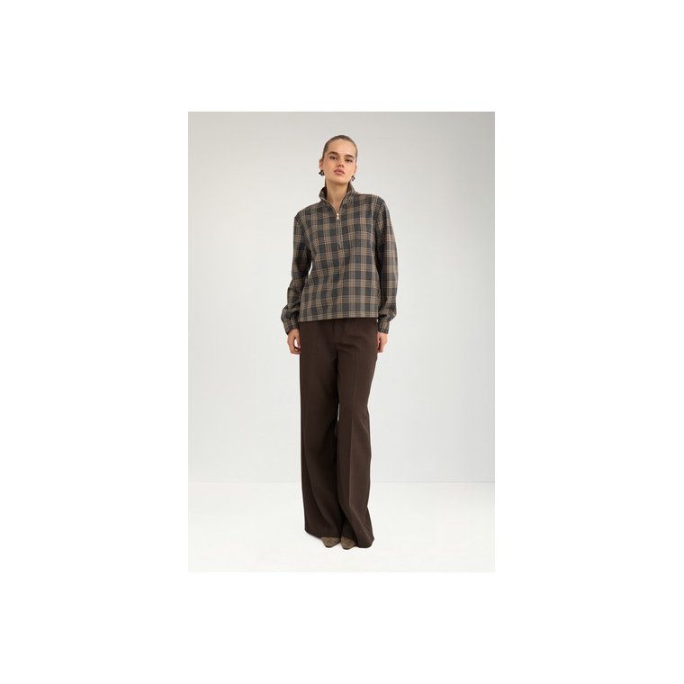 N�MPH - NUKAMALA ZIP SHIRT - Dark grey melange