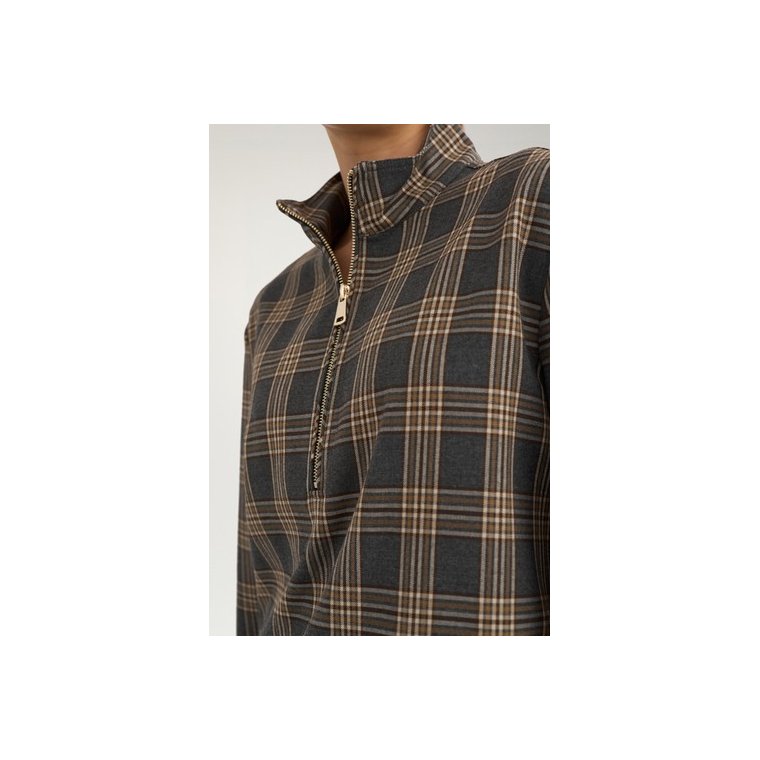 N�MPH - NUKAMALA ZIP SHIRT - Dark grey melange
