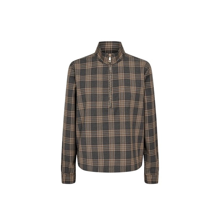 N�MPH - NUKAMALA ZIP SHIRT - Dark grey melange