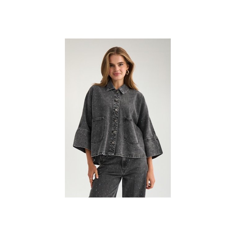 N�MPH - NUBROOKLYN OVERSIZE STONE SHIRT - Grey Denim