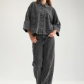 N�MPH - NUBROOKLYN OVERSIZE STONE SHIRT - Grey Denim