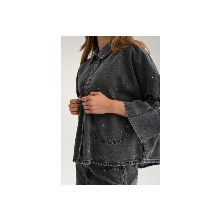 N�MPH - NUBROOKLYN OVERSIZE STONE SHIRT - Grey Denim