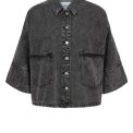 N�MPH - NUBROOKLYN OVERSIZE STONE SHIRT - Grey Denim