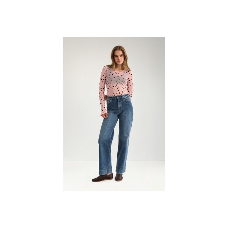 N�MPH - NUEVITA LS MESH BLOUSE - Peachskin