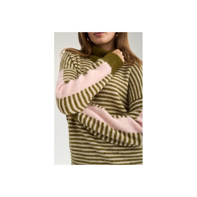 N�MPH - NURIETTE MINI STRIPE PULLOVER - Fir Green