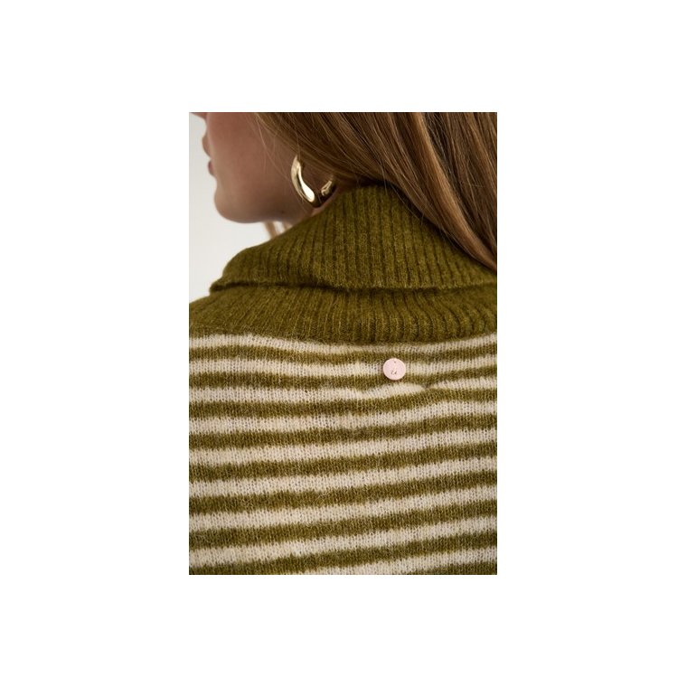 N�MPH - NURIETTE MINI STRIPE PULLOVER - Fir Green