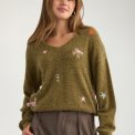 N�MPH - NUYPPA EMBROIDERY PULLOVER - Fir Green
