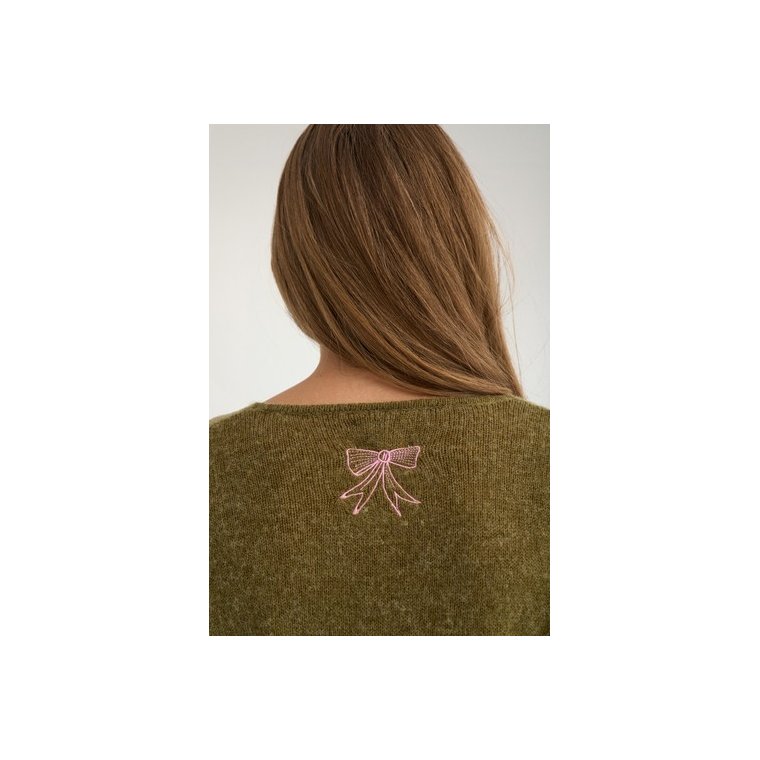 N�MPH - NUYPPA EMBROIDERY PULLOVER - Fir Green