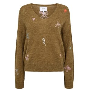 N�MPH - NUYPPA EMBROIDERY PULLOVER - Fir Green
