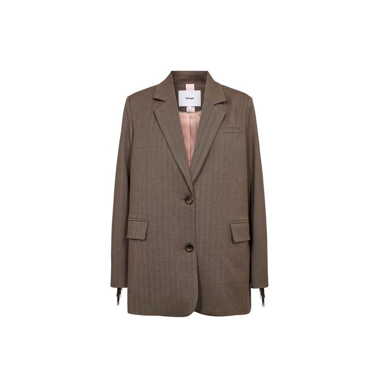 N�MPH - NULIPPA FRINGE BLAZER - Chocolate Plum