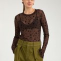 N�MPH - NUEVITA LS MESH BLOUSE - Chocolate Plum