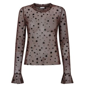 N�MPH - NUEVITA LS MESH BLOUSE - Chocolate Plum