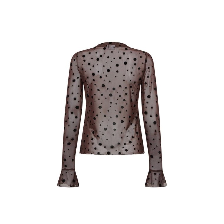 N�MPH - NUEVITA LS MESH BLOUSE - Chocolate Plum