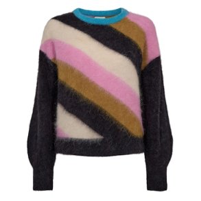 N�mph - NUSURI MULTI STRIPE PULLOVER - Obsidian