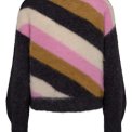 N�mph - NUSURI MULTI STRIPE PULLOVER - Obsidian