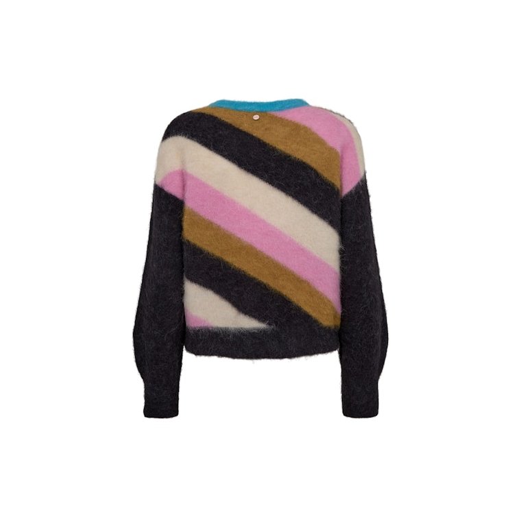 N�mph - NUSURI MULTI STRIPE PULLOVER - Obsidian